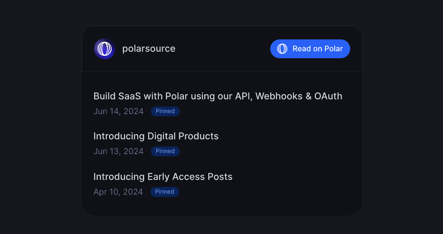 Polar Newsletter Feed